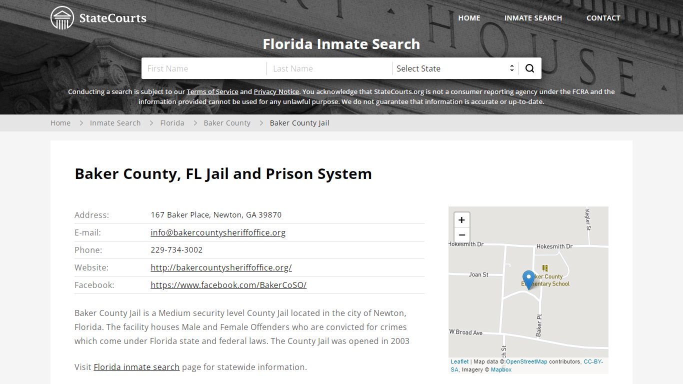 Baker County Jail Inmate Records Search, Florida - StateCourts
